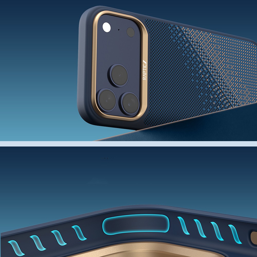 iPhone 17 Pro Kılıf M-safe Şarj Özellikli Raptic Aramid Dual Serenity Serisi Karbon Kılıf