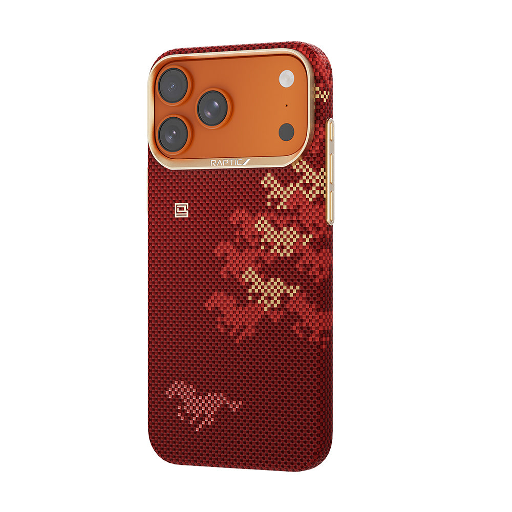 iPhone 17 Pro Kılıf M-safe Şarj Özellikli Raptic Aramid Skin Chivalry Serisi Karbon Kılıf