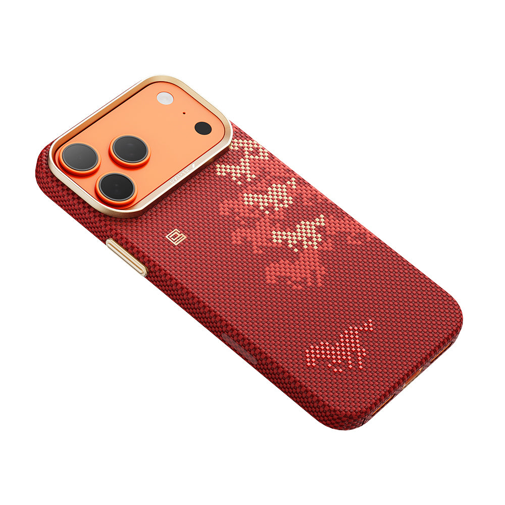 iPhone 17 Pro Kılıf M-safe Şarj Özellikli Raptic Aramid Skin Chivalry Serisi Karbon Kılıf