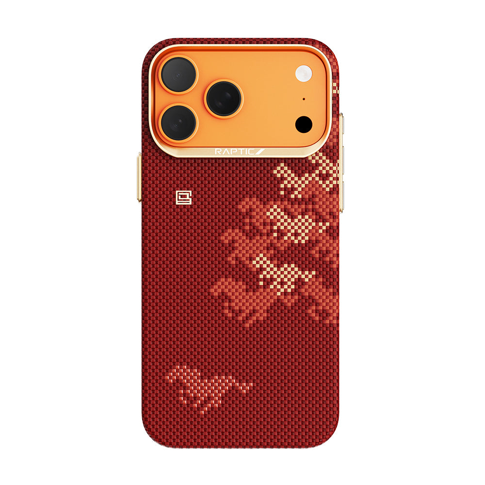iPhone 17 Pro Kılıf M-safe Şarj Özellikli Raptic Aramid Skin Chivalry Serisi Karbon Kılıf