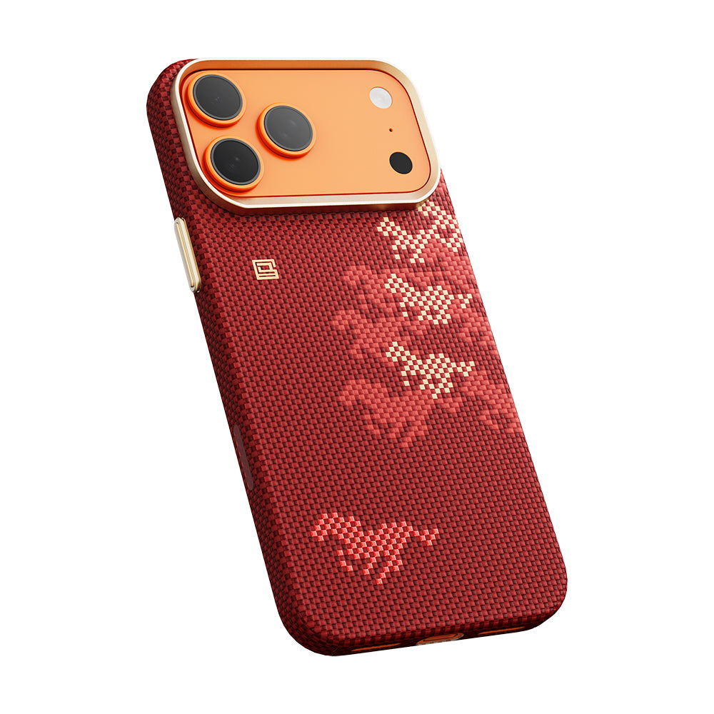 iPhone 17 Pro Kılıf M-safe Şarj Özellikli Raptic Aramid Skin Chivalry Serisi Karbon Kılıf