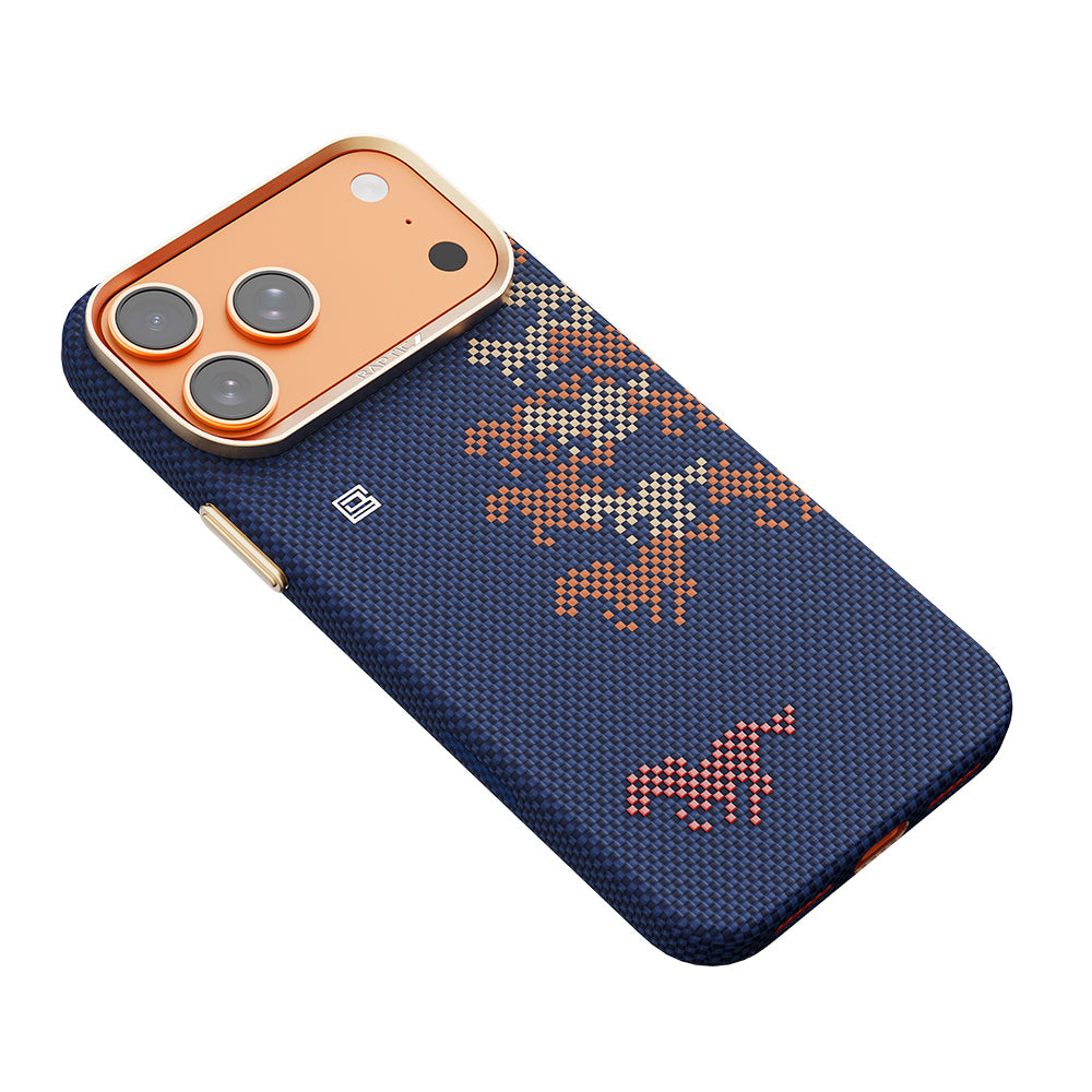 iPhone 17 Pro Kılıf M-safe Şarj Özellikli Raptic Aramid Skin Chivalry Serisi Karbon Kılıf