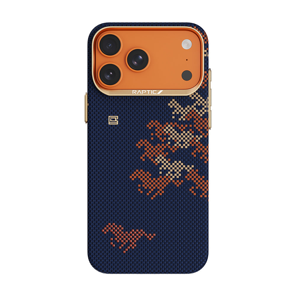 iPhone 17 Pro Kılıf M-safe Şarj Özellikli Raptic Aramid Skin Chivalry Serisi Karbon Kılıf