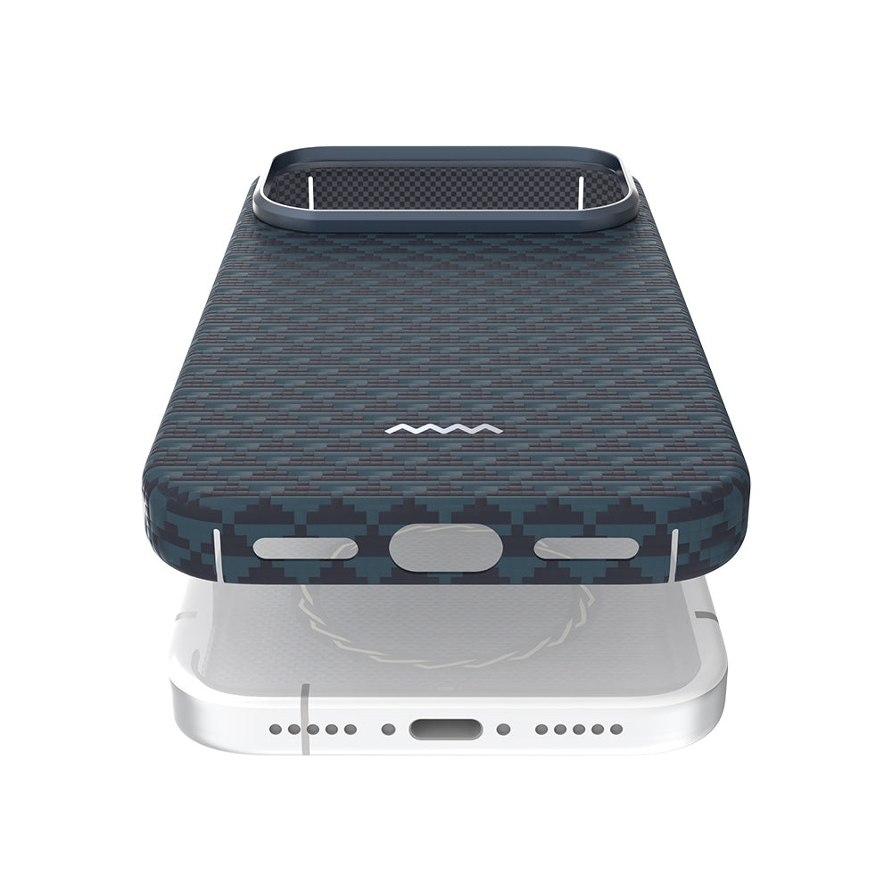 iPhone 17 Pro Kılıf M-safe Şarj Özellikli Raptic Aramid Skin Origin Serisi Karbon Kılıf