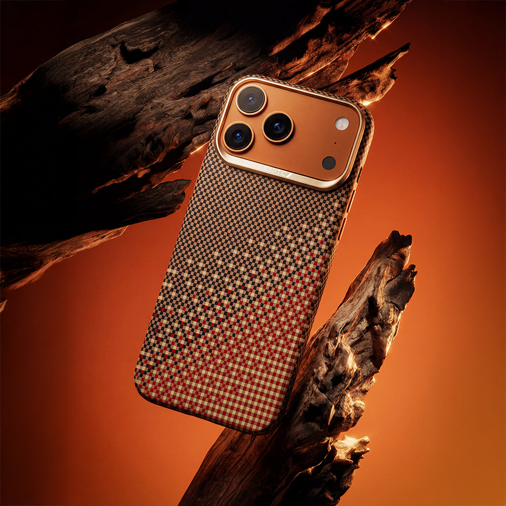 iPhone 17 Pro Kılıf M-safe Şarj Özellikli Raptic Aramid Skin Serenity Serisi Karbon Kılıf