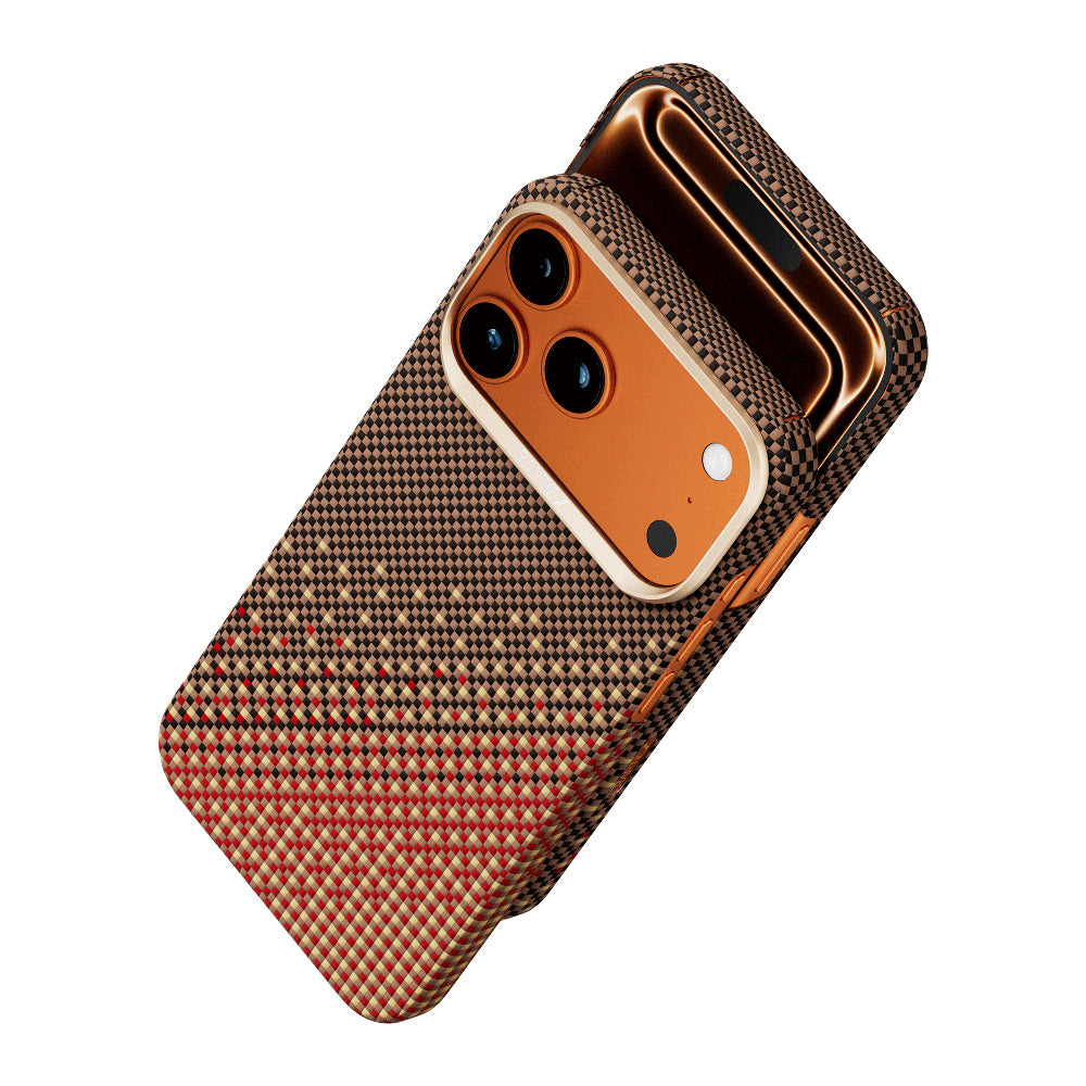 iPhone 17 Pro Kılıf M-safe Şarj Özellikli Raptic Aramid Skin Serenity Serisi Karbon Kılıf