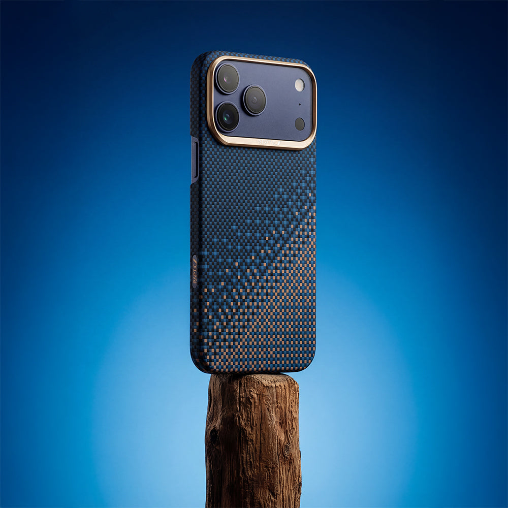 iPhone 17 Pro Kılıf M-safe Şarj Özellikli Raptic Aramid Skin Serenity Serisi Karbon Kılıf