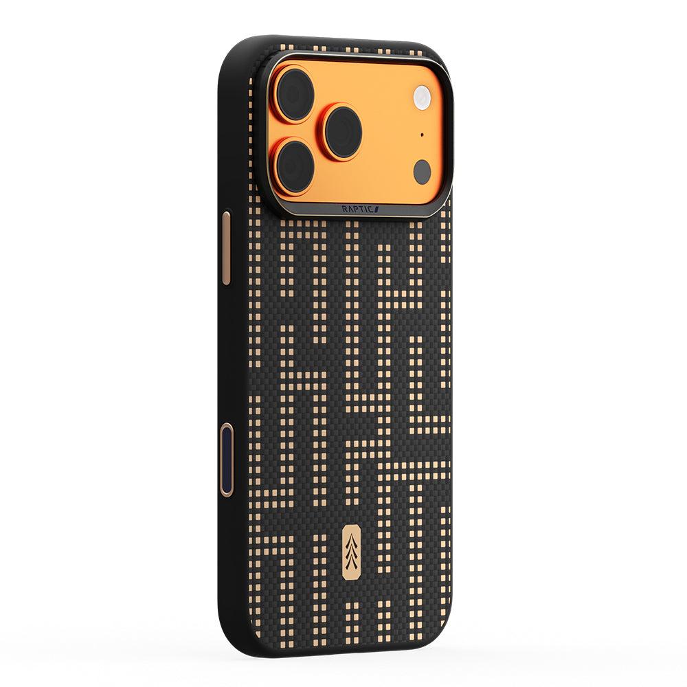 iPhone 17 Pro Kılıf M-safe Şarj Özellikli Raptic Aramid Skin Serisi Karbon Kılıf