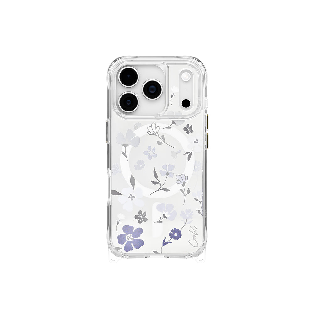 iPhone 17 Pro Kılıf M-safe Şarj Özellikli Şeffaf Arka Yüzey Çiçekli Coehl Amara Kılıf