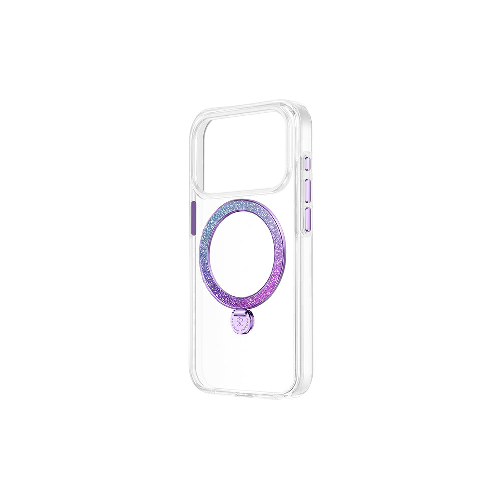 iPhone 17 Pro Kılıf M-safe Şarj Özellikli Simli Standlı Pynana Dancing Circle Trendy Serisi Kılıf