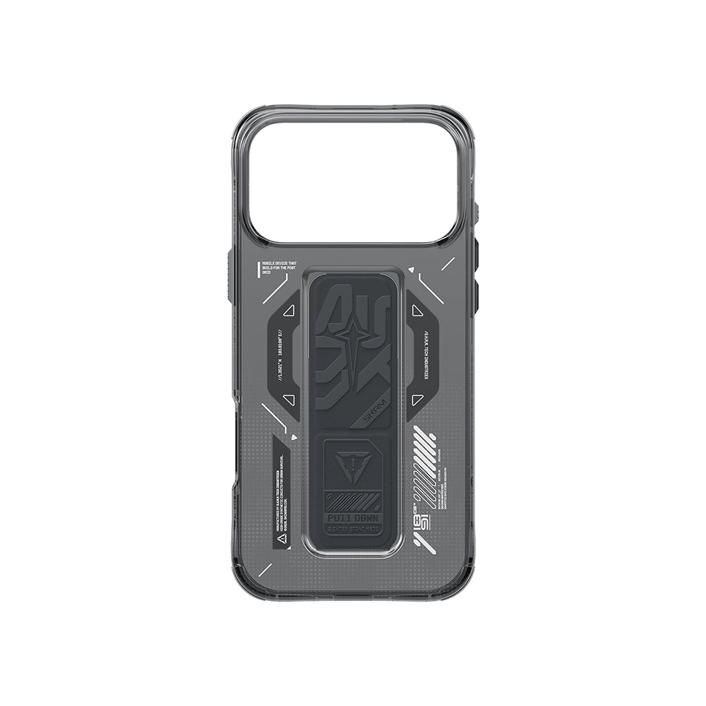 iPhone 17 Pro Kılıf M-safe Şarj Özellikli Teknoloji Desenli Skinarma Helio Mag Charge Standlı Kılıf