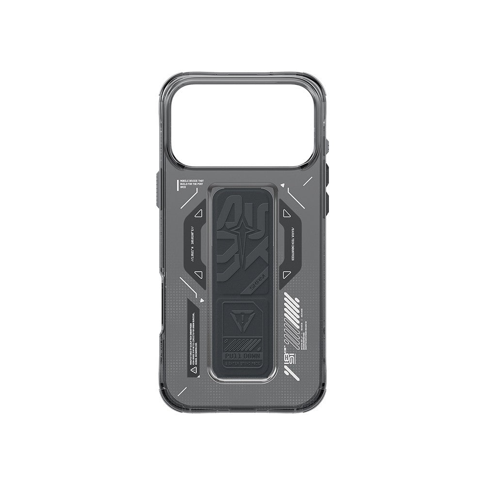 iPhone 17 Pro Kılıf M-safe Şarj Özellikli Teknoloji Desenli Skinarma Helio Mag Charge Standlı Kılıf