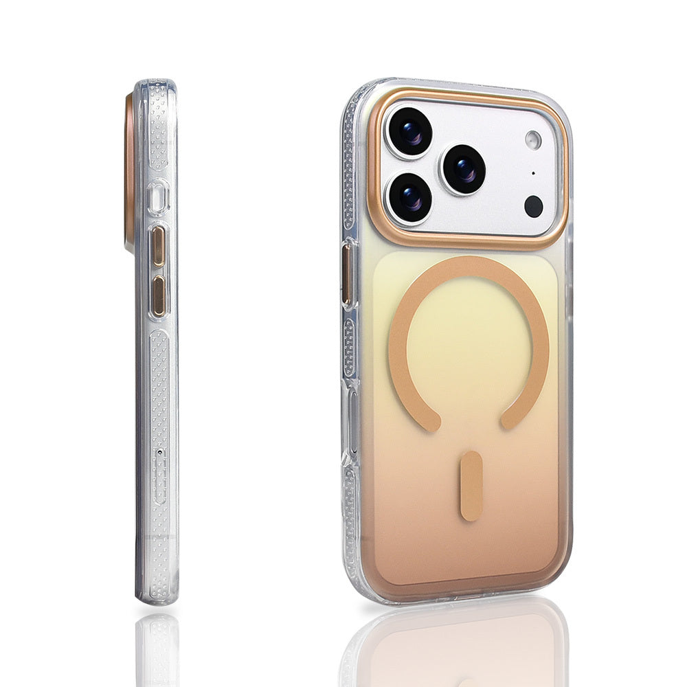 iPhone 17 Pro Kılıf M-safe Şarj Özellikli Transparan Renk Geçişli Zore Toros Kılıf