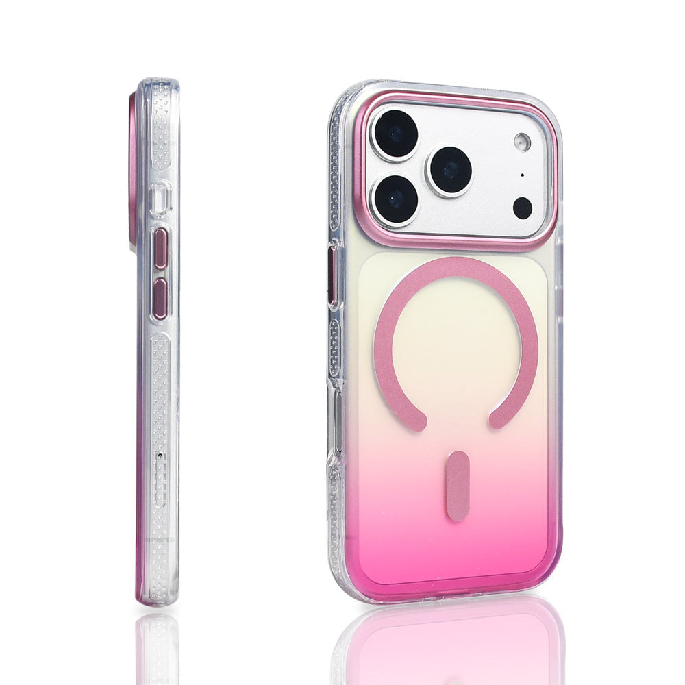 iPhone 17 Pro Kılıf M-safe Şarj Özellikli Transparan Renk Geçişli Zore Toros Kılıf