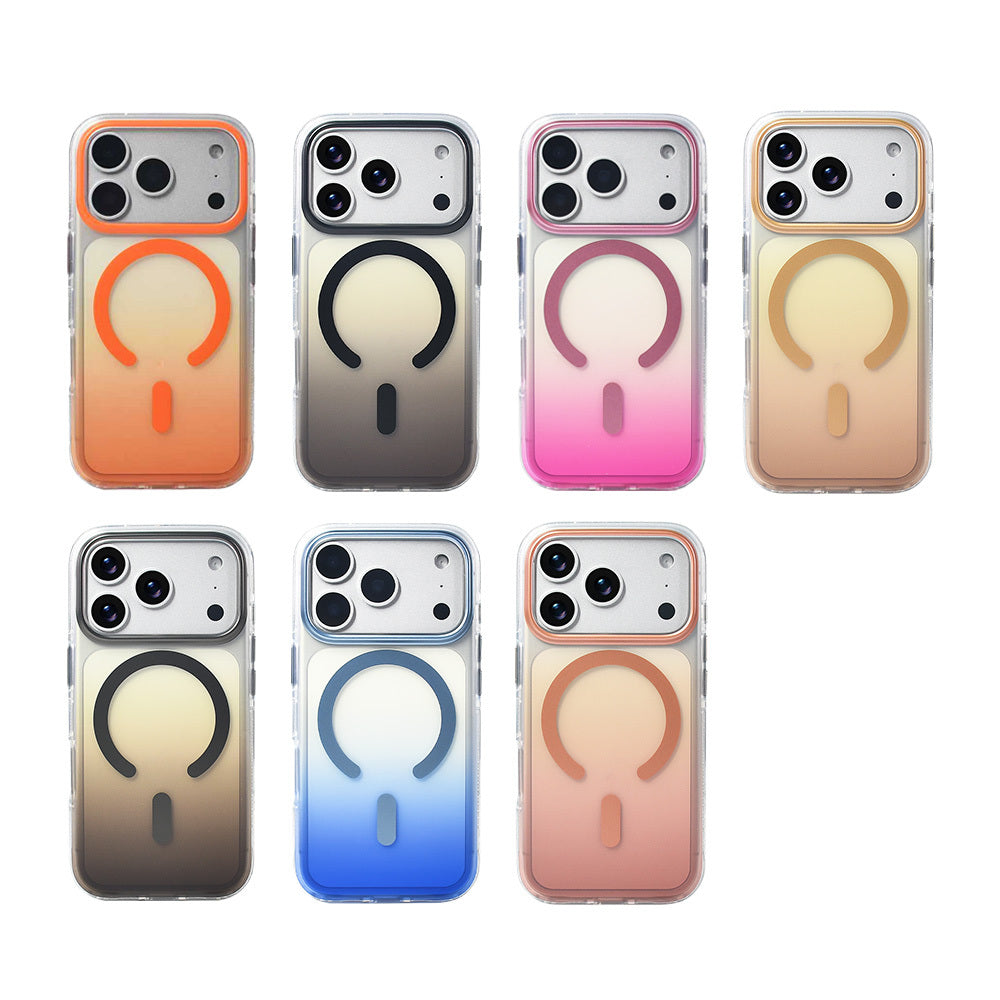 iPhone 17 Pro Kılıf M-safe Şarj Özellikli Transparan Renk Geçişli Zore Toros Kılıf