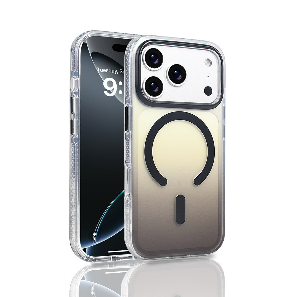 iPhone 17 Pro Kılıf M-safe Şarj Özellikli Transparan Renk Geçişli Zore Toros Kılıf