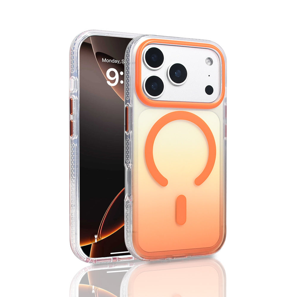 iPhone 17 Pro Kılıf M-safe Şarj Özellikli Transparan Renk Geçişli Zore Toros Kılıf