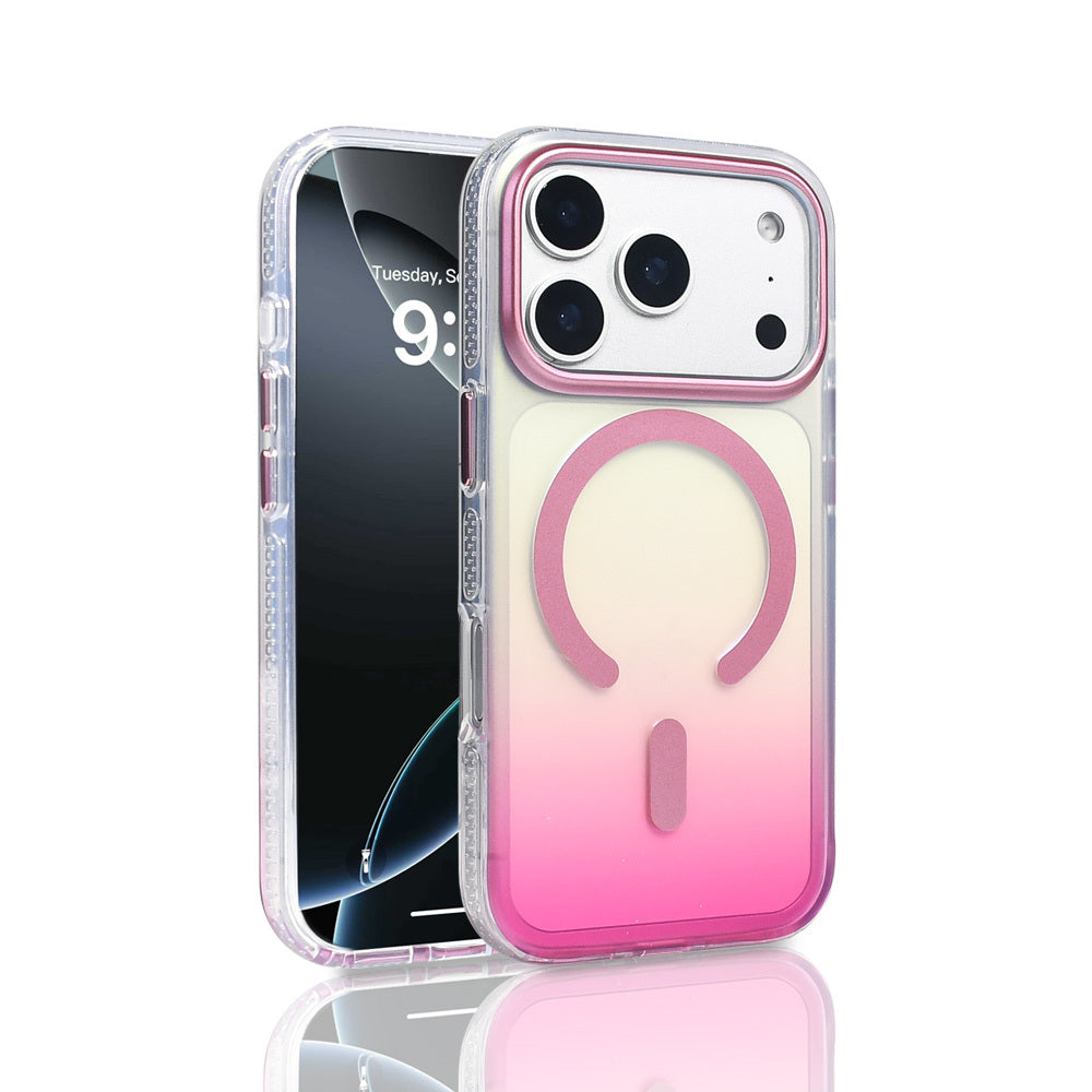 iPhone 17 Pro Kılıf M-safe Şarj Özellikli Transparan Renk Geçişli Zore Toros Kılıf