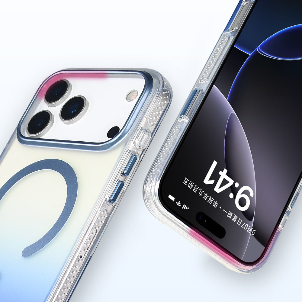 iPhone 17 Pro Kılıf M-safe Şarj Özellikli Transparan Renk Geçişli Zore Toros Kılıf