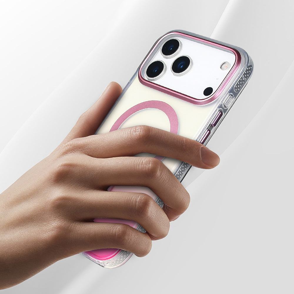 iPhone 17 Pro Kılıf M-safe Şarj Özellikli Transparan Renk Geçişli Zore Toros Kılıf