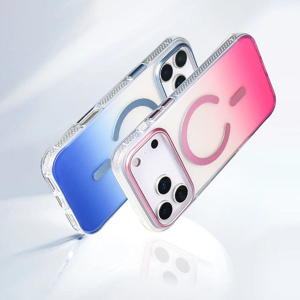 iPhone 17 Pro Kılıf M-safe Şarj Özellikli Transparan Renk Geçişli Zore Toros Kılıf