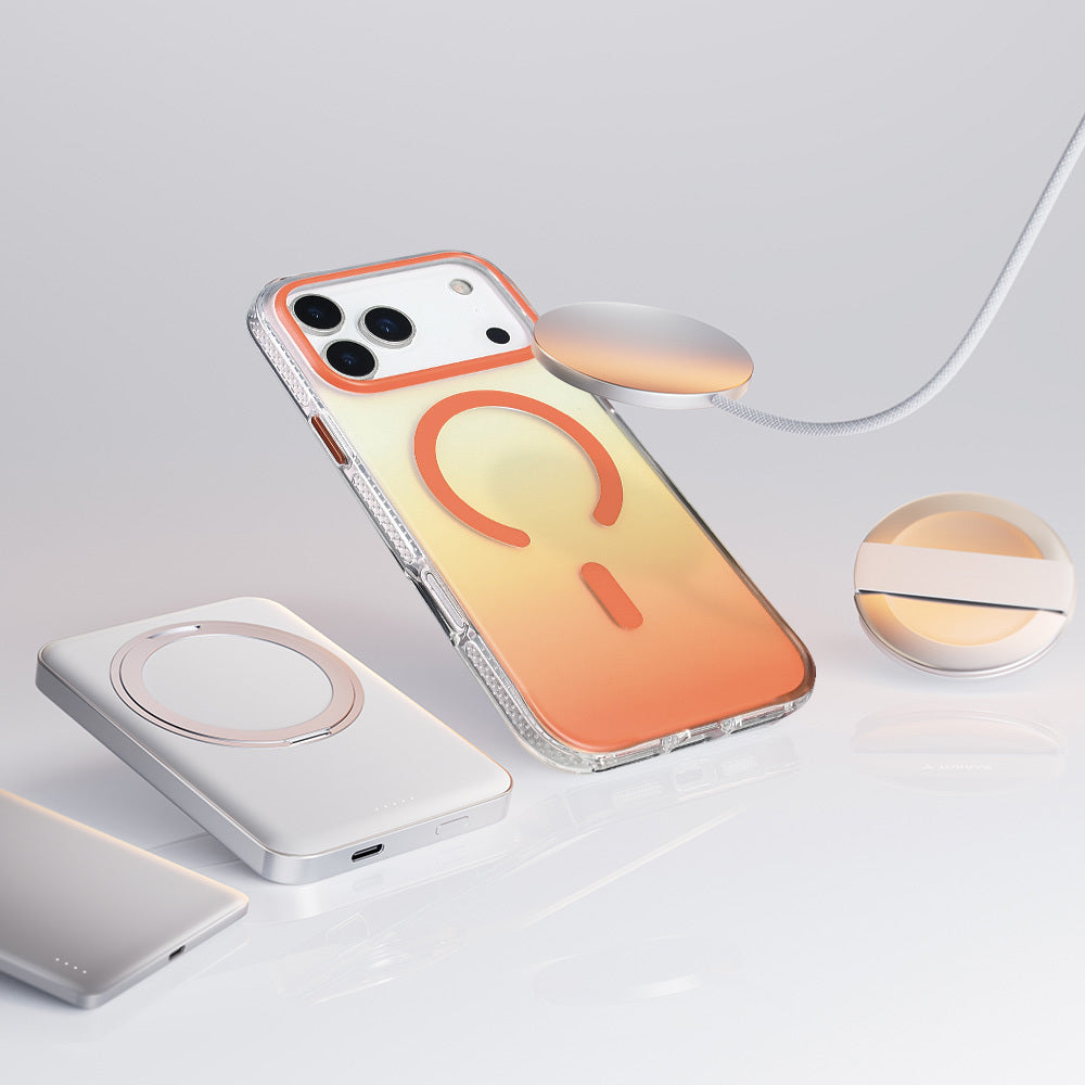 iPhone 17 Pro Kılıf M-safe Şarj Özellikli Transparan Renk Geçişli Zore Toros Kılıf