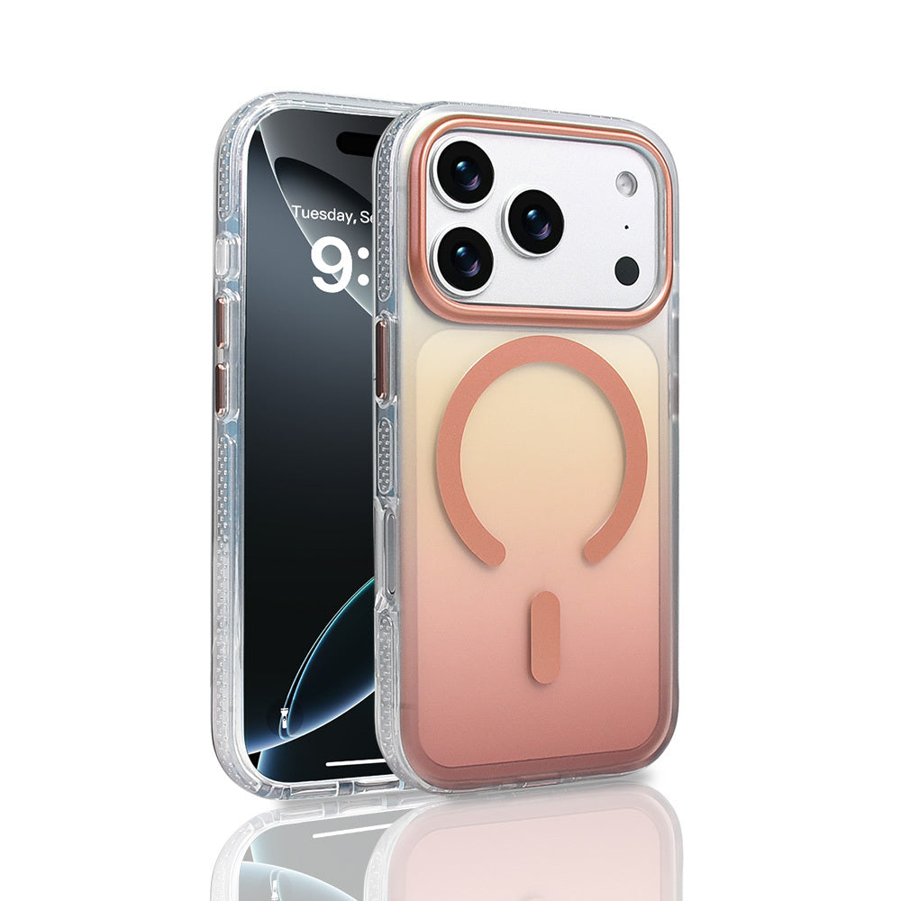 iPhone 17 Pro Kılıf M-safe Şarj Özellikli Transparan Renk Geçişli Zore Toros Kılıf