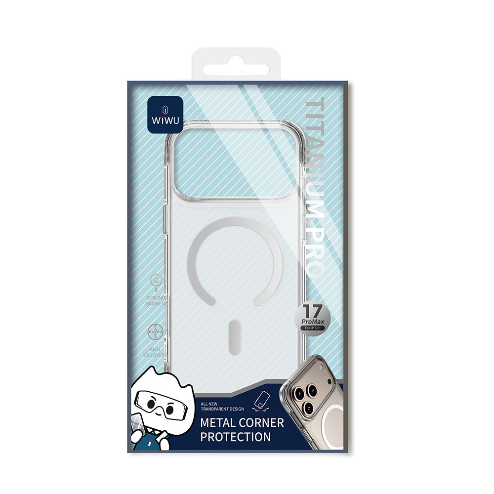 iPhone 17 Pro Kılıf M-safe Şarj Özellikli Wiwu MCC-702 Titanyum Pro Serisi Sert PC Kılıf