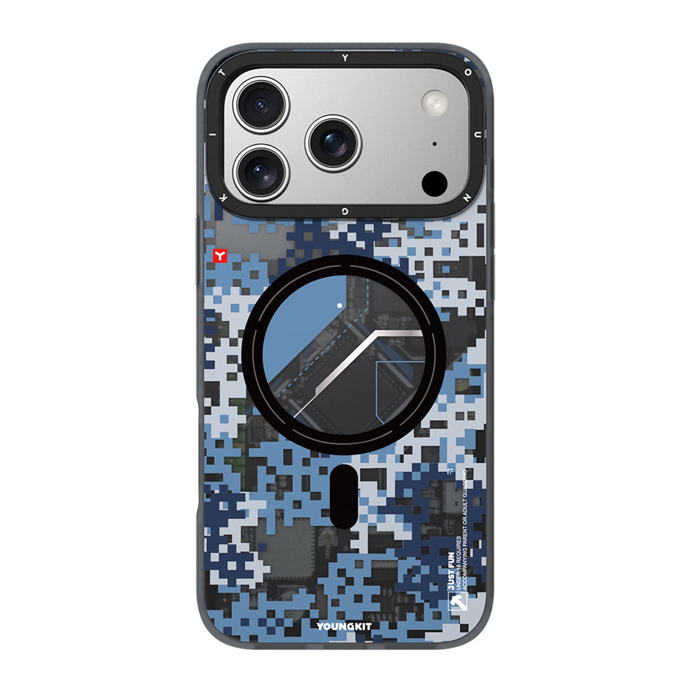 iPhone 17 Pro Kılıf M-Safe Şarj Özellikli Youngkit Camouflage Sykell Serisi Kılıf
