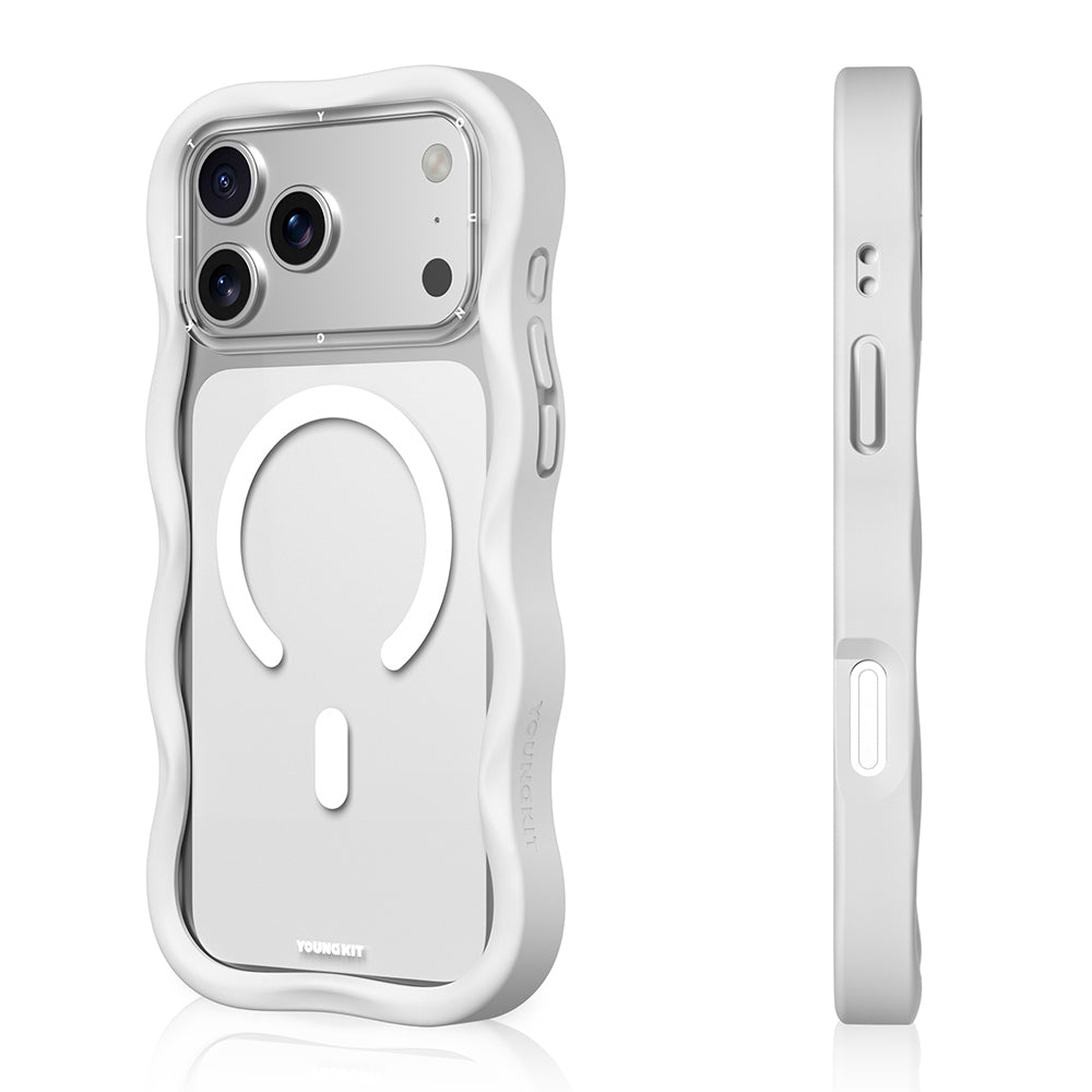 iPhone 17 Pro Kılıf M-safe Şarj Özellikli Youngkit Wave Clear Serisi Kılıf