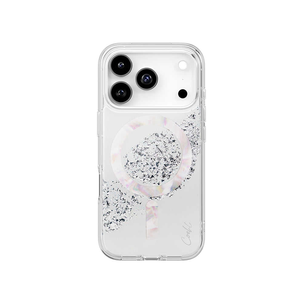 iPhone 17 Pro Kılıf M-safe Şarj Parlak Kristal Desenli Coehl Crystelle Kılıf