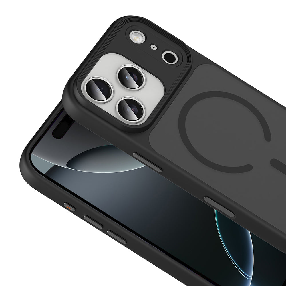 iPhone 17 Pro Kılıf Mat Arka Yüzey Wireless Şarj Özellikli Zore Flet M-safe Kılıf