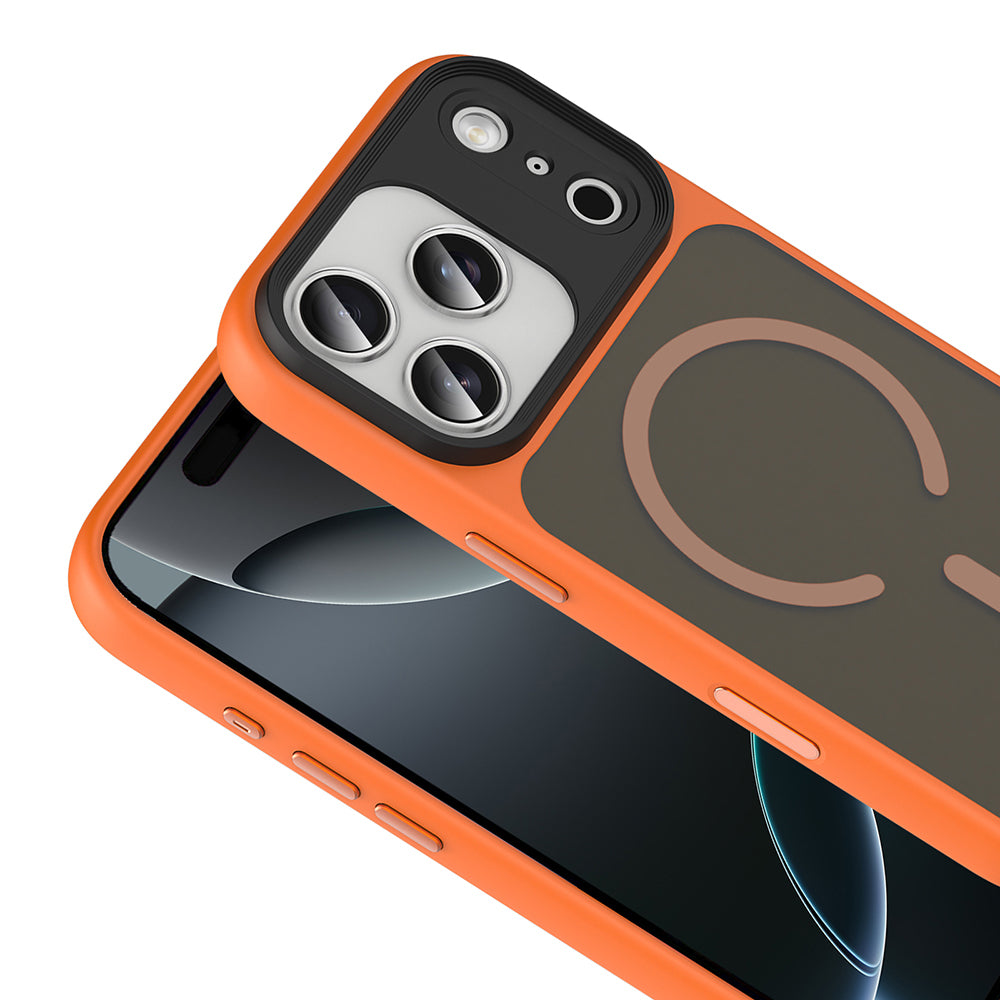 iPhone 17 Pro Kılıf Mat Arka Yüzey Wireless Şarj Özellikli Zore Flet M-safe Kılıf