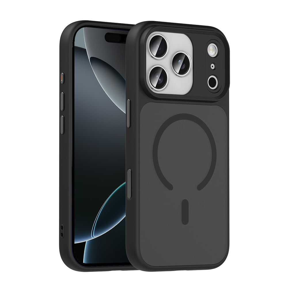iPhone 17 Pro Kılıf Mat Arka Yüzey Wireless Şarj Özellikli Zore Flet M-safe Kılıf