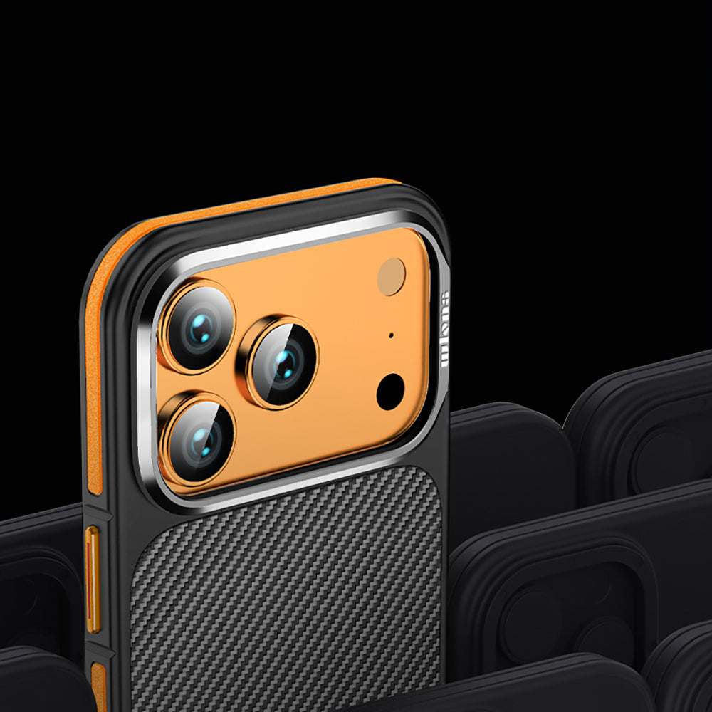 iPhone 17 Pro Kılıf Mat Transparan Karbon Fiber Görünümlü Wlons Marin Kılıf