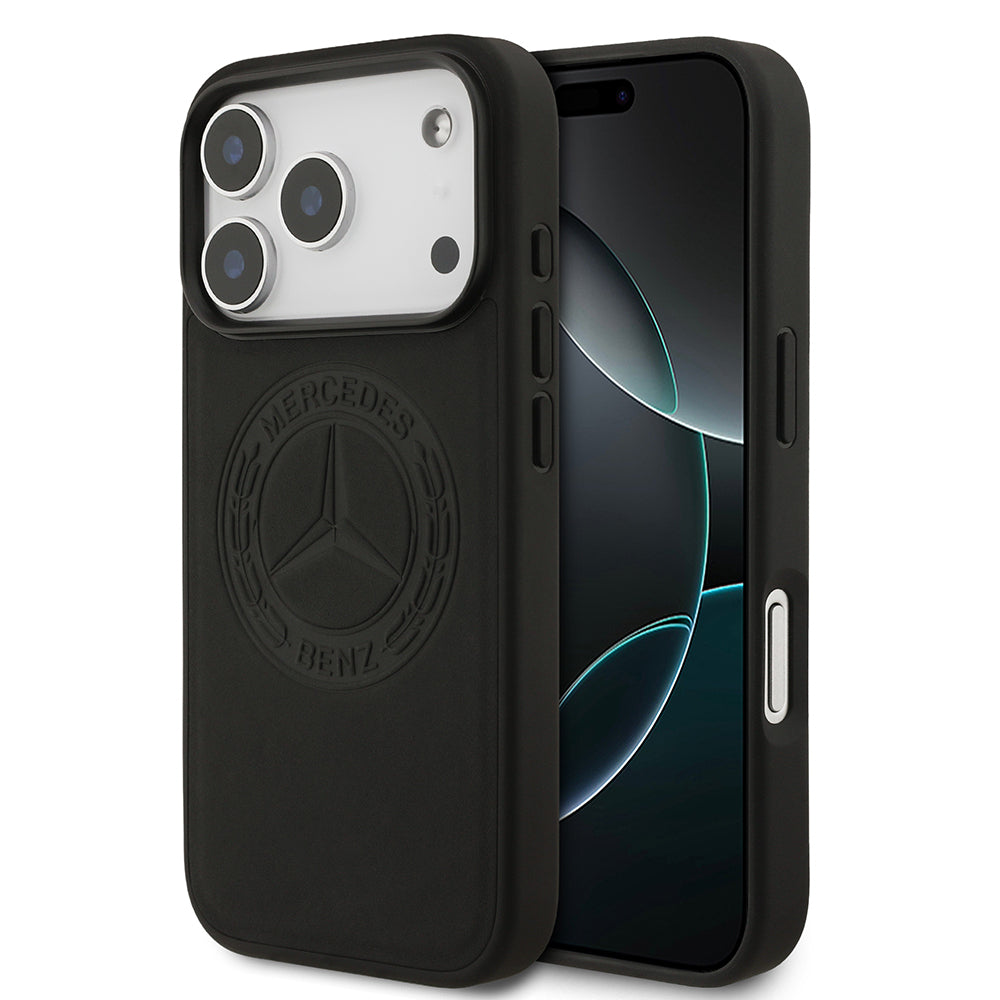 iPhone 17 Pro Kılıf Mercedes Benz Orijinal Lisanslı M-safe Şarj Özellikli Hakiki Deri Nostaljik Yıldız Dizayn Kılıf