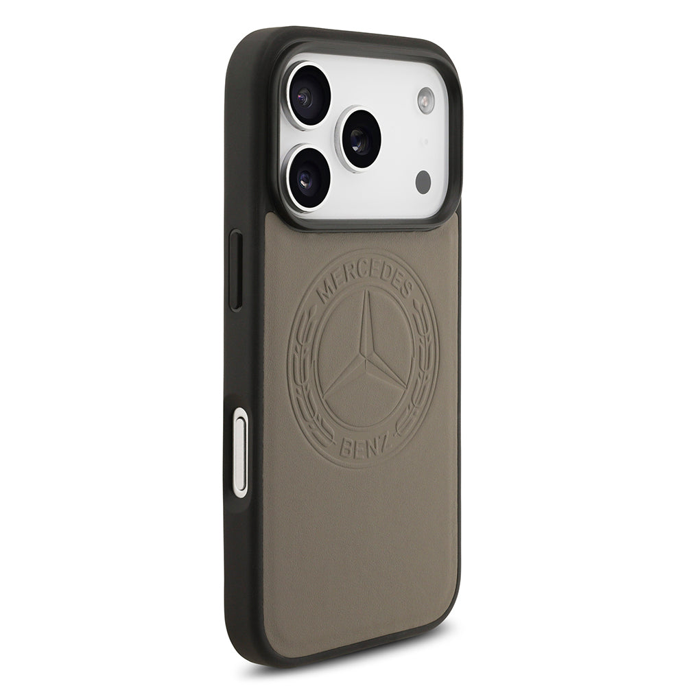 iPhone 17 Pro Kılıf Mercedes Benz Orijinal Lisanslı M-safe Şarj Özellikli Hakiki Deri Nostaljik Yıldız Dizayn Kılıf