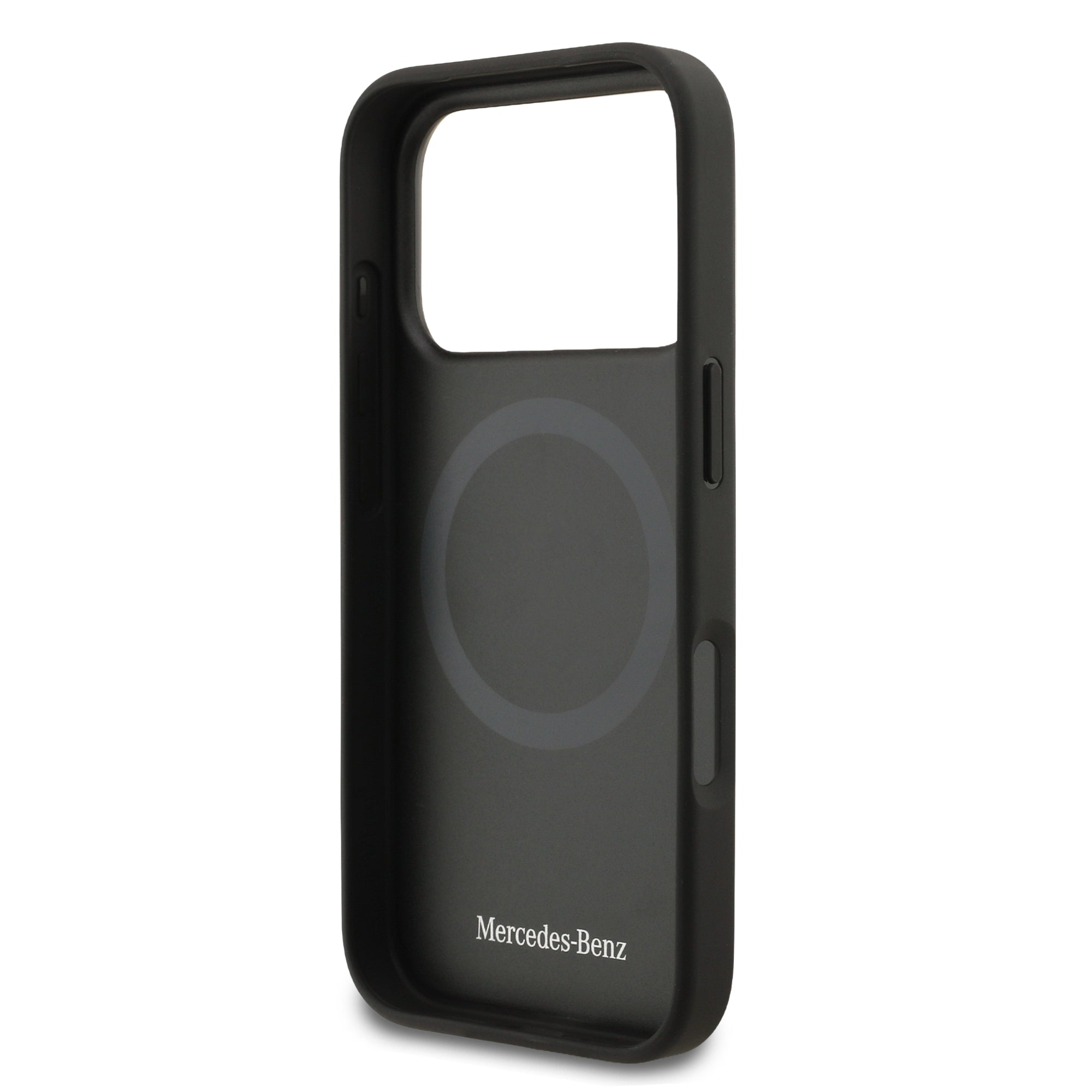 iPhone 17 Pro Kılıf Mercedes Benz OrijinalLisanslı M-safe Şarj Özellikli Dokulu Desenli Deri Kılıf