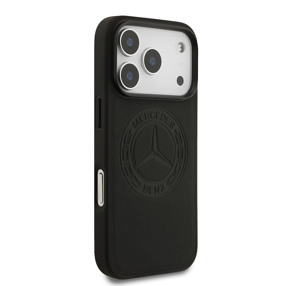 iPhone 17 Pro Kılıf Mercedes Benz OrijinalLisanslı M-safe Şarj Özellikli Hakiki Deri Nostaljik Yıldız Dizayn Kılıf