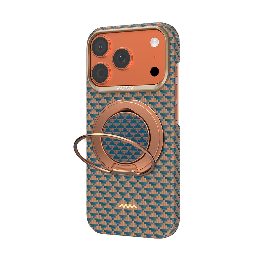 iPhone 17 Pro Kılıf Raptic 2in1 Bundle Kit Aramid Skin Destiny Serisi Stand ve Karbon Kılıf