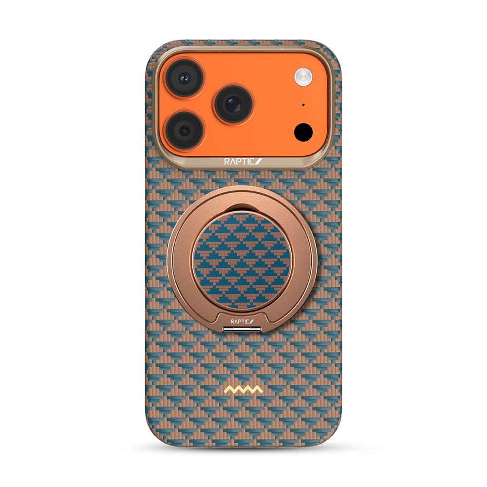 iPhone 17 Pro Kılıf Raptic 2in1 Bundle Kit Aramid Skin Destiny Serisi Stand ve Karbon Kılıf