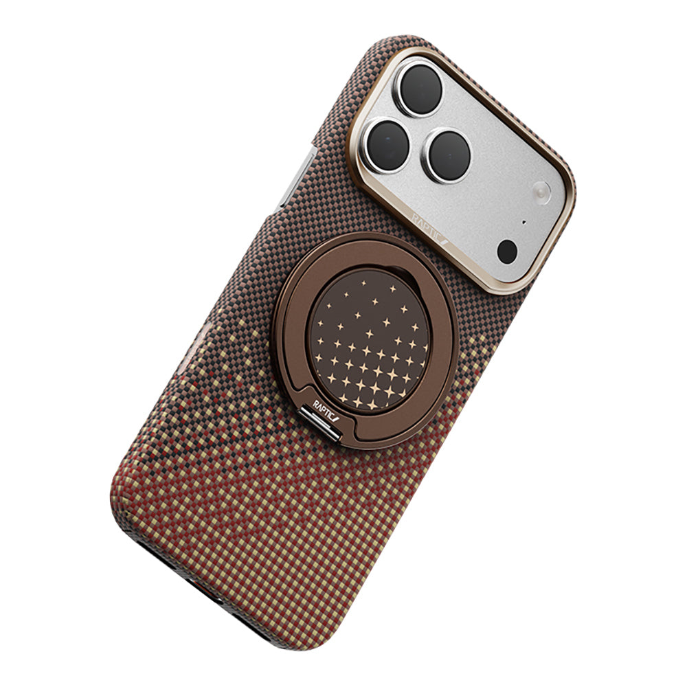 iPhone 17 Pro Kılıf Raptic 2in1 Bundle Kit Aramid Skin Serenity Serisi Stand ve Karbon Kılıf