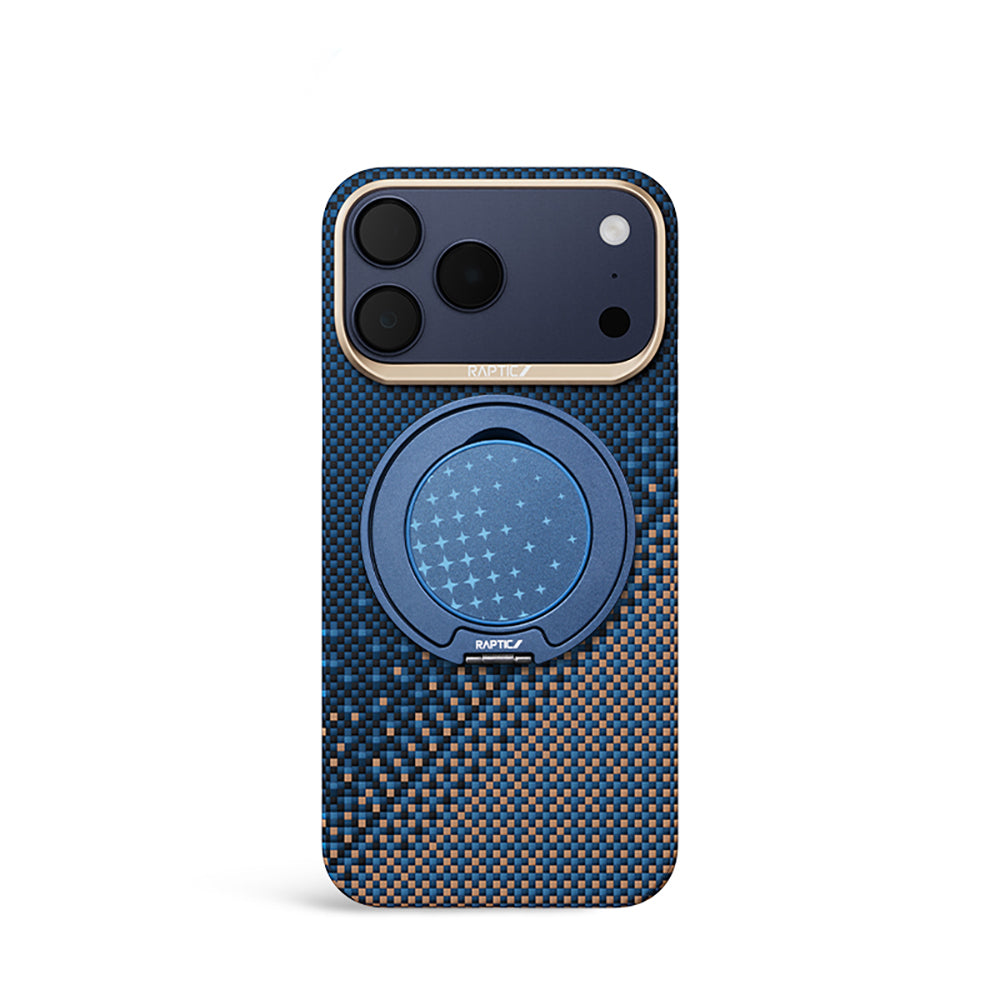 iPhone 17 Pro Kılıf Raptic 2in1 Bundle Kit Aramid Skin Serenity Serisi Stand ve Karbon Kılıf