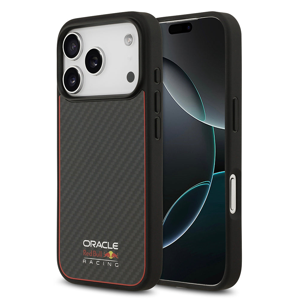 iPhone 17 Pro Kılıf Redbull Orijinal Lisanslı M-safe Şarj Özellikli Karbon Fiber Parlayan Logolu Kılıf