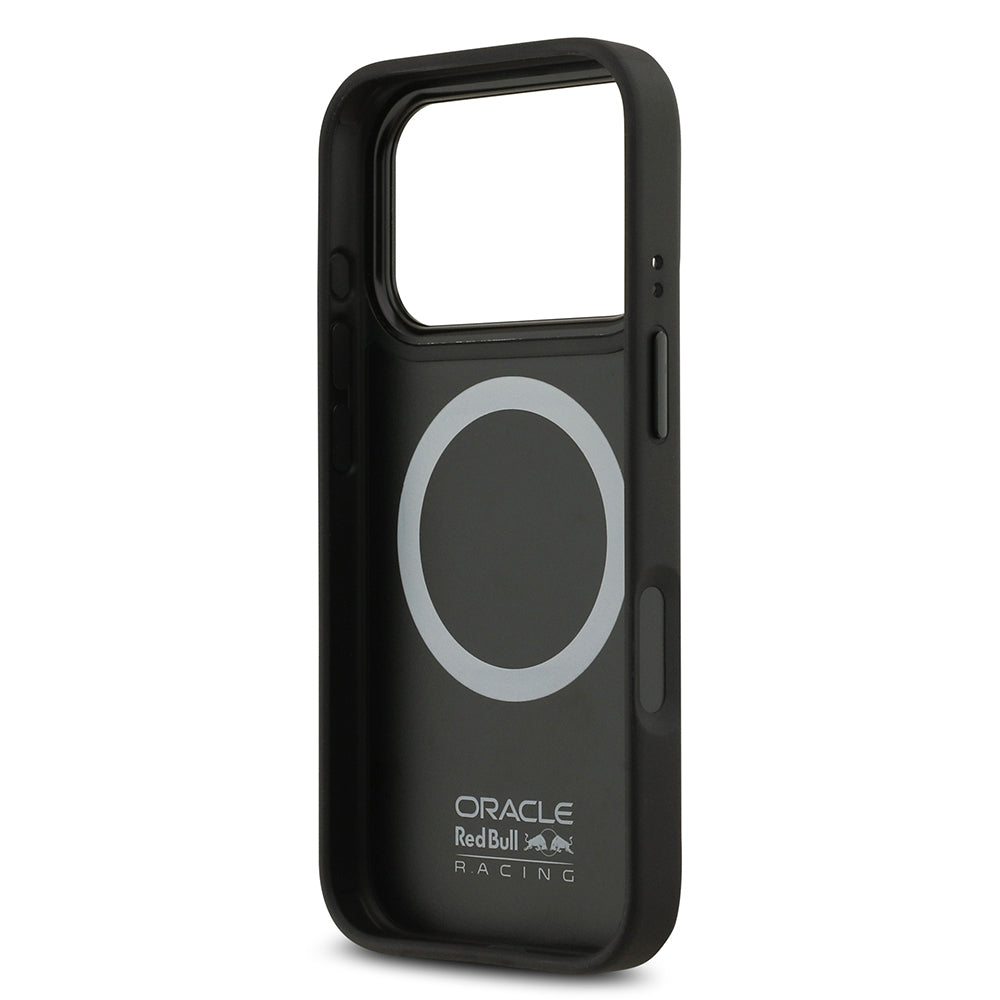 iPhone 17 Pro Kılıf Redbull Orijinal Lisanslı M-safe Şarj Özellikli Kırmızı Halka ve Logo Kabartmalı PU Deri Kılıf