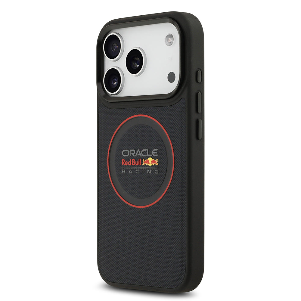 iPhone 17 Pro Kılıf Redbull Orijinal Lisanslı M-safe Şarj Özellikli Kırmızı Halka ve Logo Kabartmalı PU Deri Kılıf