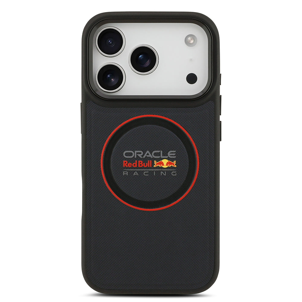 iPhone 17 Pro Kılıf Redbull Orijinal Lisanslı M-safe Şarj Özellikli Kırmızı Halka ve Logo Kabartmalı PU Deri Kılıf