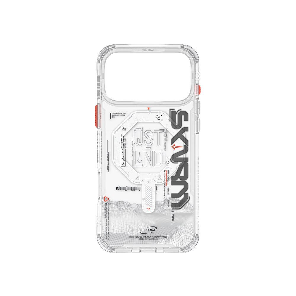 iPhone 17 Pro Kılıf Skinarma M-safe Şarj Özellikli Yazı Desenli Airbag Tasarımlı Sonix Kılıf