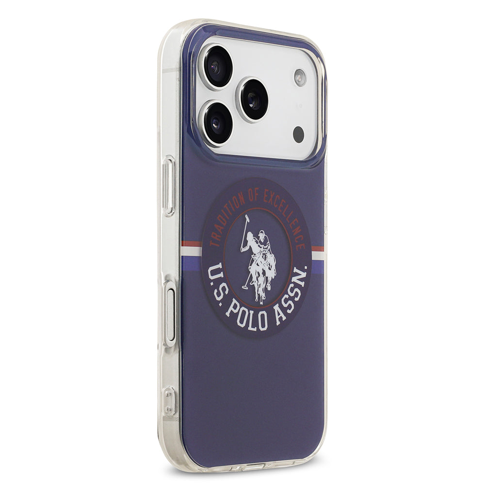 iPhone 17 Pro Kılıf U.S. Polo Assn. Orijinal Lisanslı M-safe Şarj Özellikli IML Stripe Logolu Kılıf