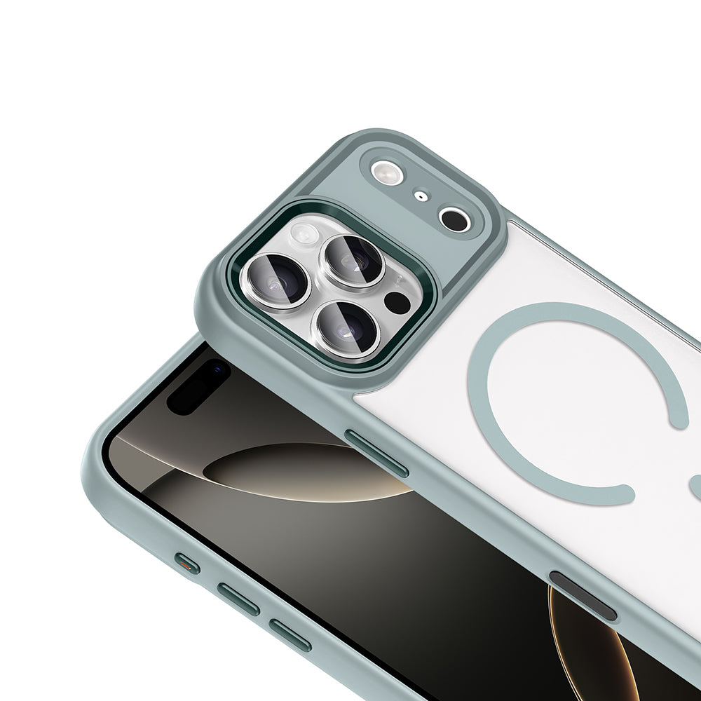 iPhone 17 Pro Kılıf Wireless Şarj Özellikli Zore Krom M-safe Silikon Kılıf